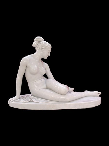 Nude Sitting Girl Stone Statue DSF-V70