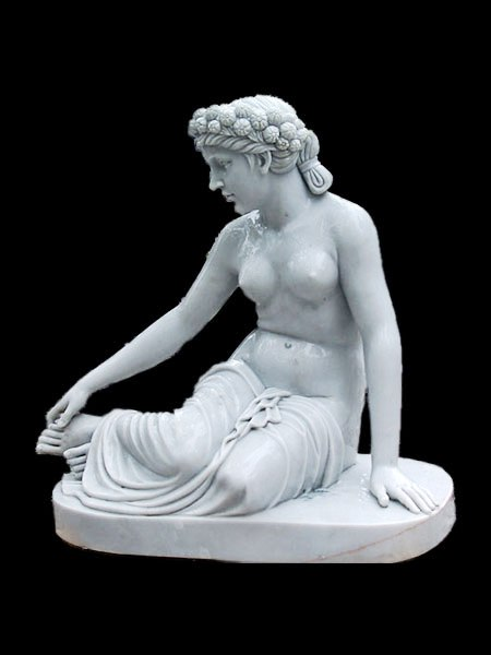 Nude Sitting Girl Stone Statue DSF-V71