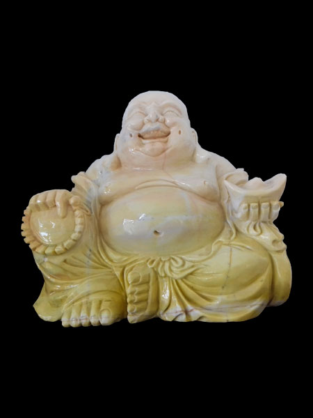 Small Sitting Happy Buddha Marble Statue