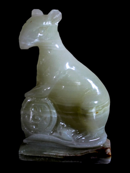 Eastern Zodiac Mouse Onyx Statue