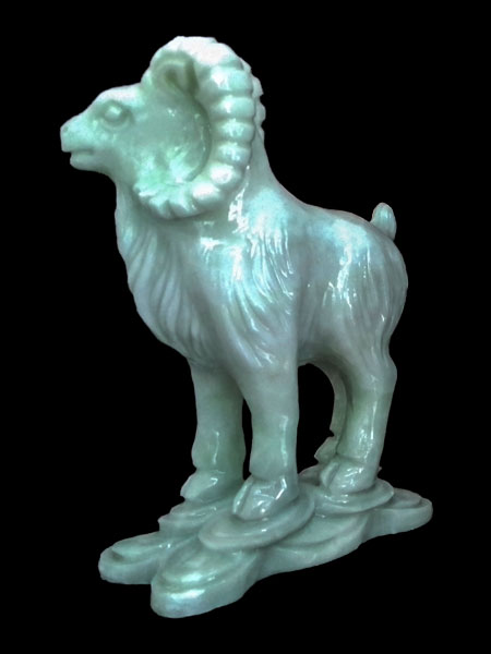 Eastern Zodiac Goat Marble Statue