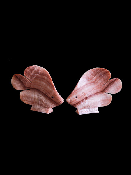 Plaice Fish Pink Vein Marble Statue