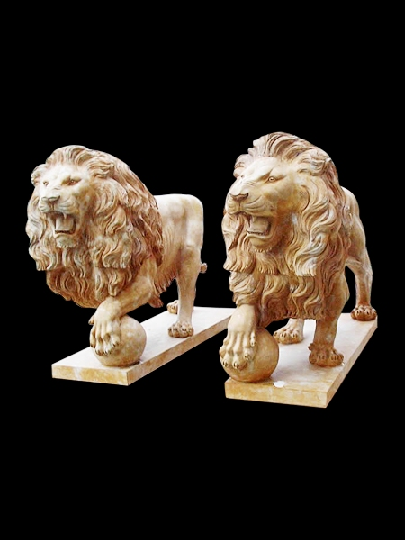 Lion Yellow Marble Statue DSF-T152