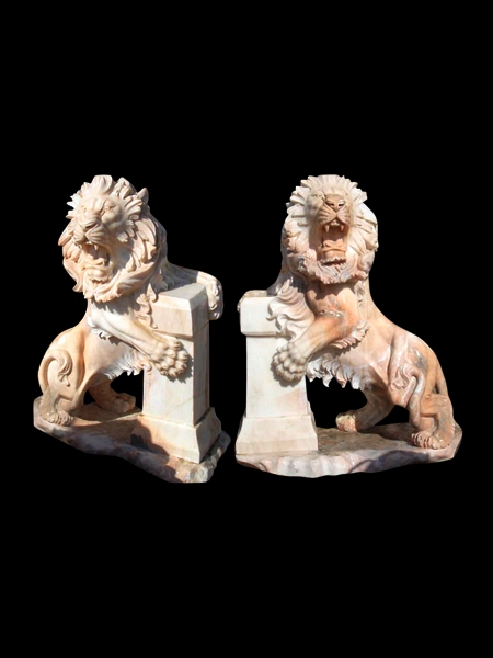 Lion Yellow Marble Statue DSF-T148