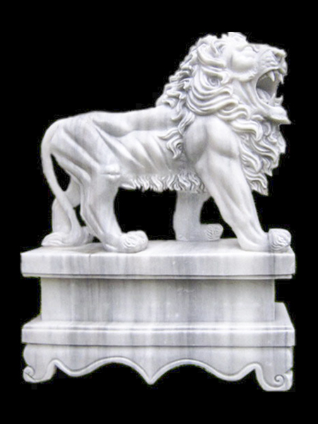 Lion White Grey Marble Statue DSF-T62