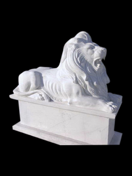 Lying Lion White Marble Statue DSF-T53