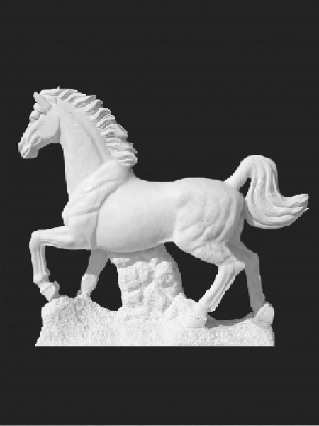 Garden Horse On Stand White Marble Statue DSF-T153