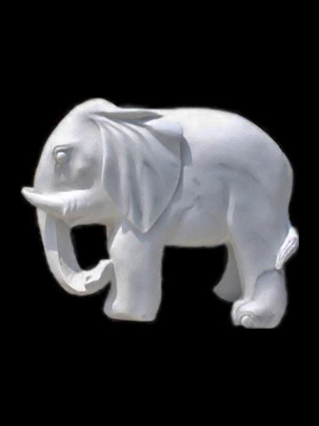 Elephant White Grey Marble Statue DSF-T180