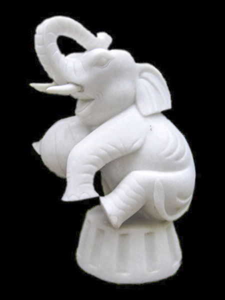 Garden Elephant Playing Ball Marble Statue DSF-T66