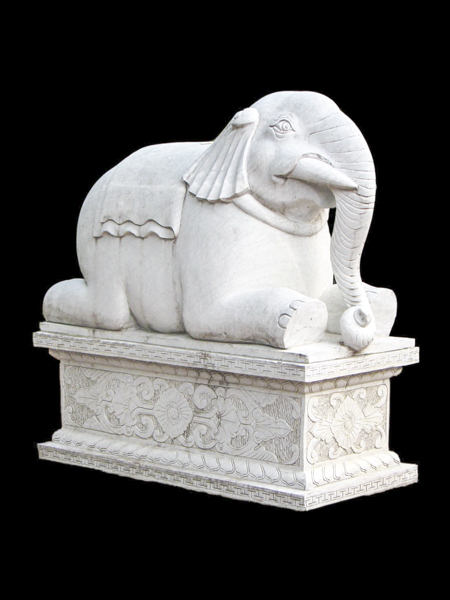 Life Size Kneeing Elephant Marble Statue DSF-T70