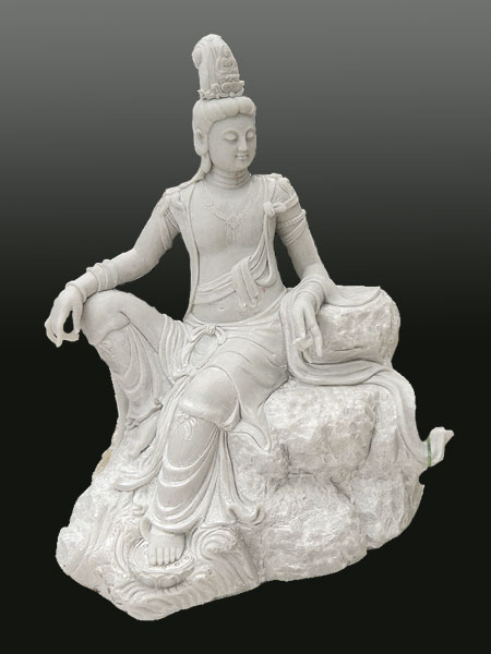 Royal Ease Kuan Yin Buddha Marble Statue DSF-P101