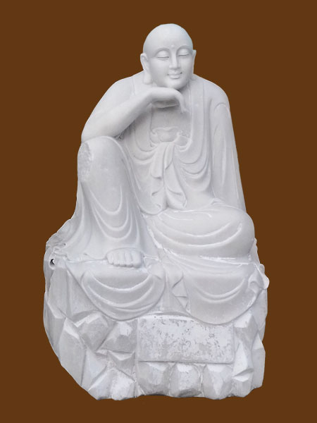 Thinking Lohan Rahula Buddhist marble statue DSF-P131