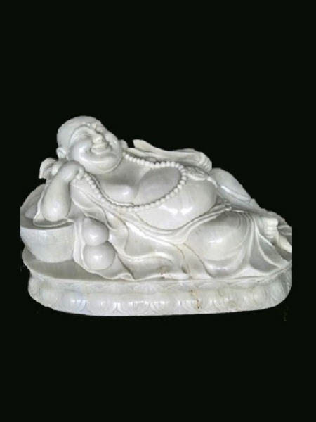 Reclining Laughing Buddha Stone Statue DSF-P27