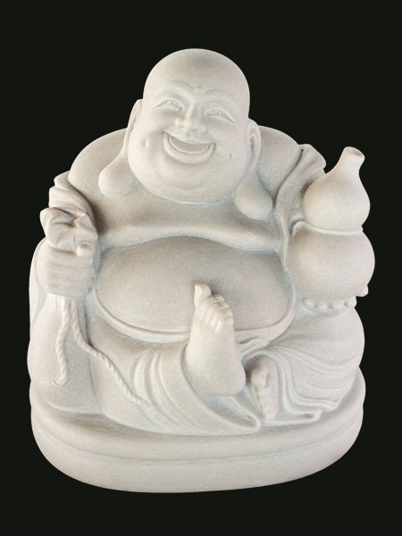 Sitting Laughing Buddha Marble Statue DSF-P100