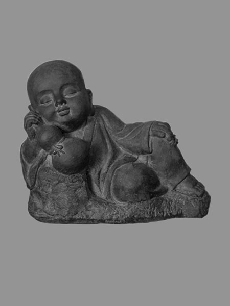 Lying and Sleeping Little Buddhist Novice Stone Statue DSF-P144