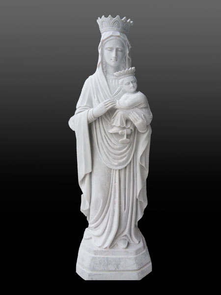 Queen Virgin Mary and Baby Jesus Marble Statue DSF-C109