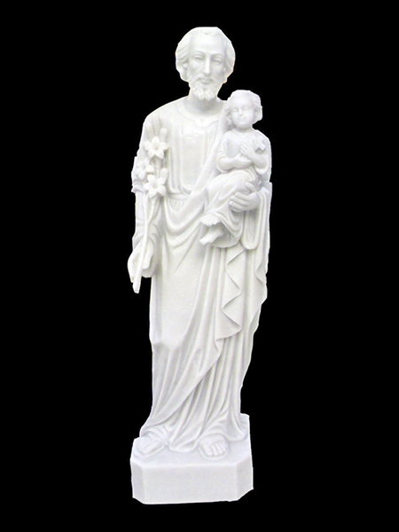 St. Joseph with Baby Jesus Holding Cross Stone Statue DSF-C50