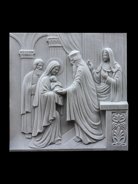 Presentation Joyful Mysteries Rosary Stone Relief DSF-C80