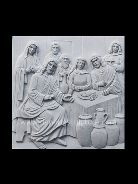 Wedding Feast at Cana Mysteries of Light Rosary Stone Relief DSF-C82