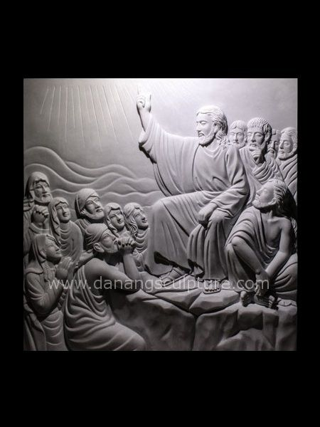 Proclamation of the Kingdom of God Mysteries of Light Rosary Stone Relief DSF-C84