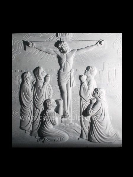 The Crucifixion Sorrowful Mysteries Rosary Stone Relief DSF-C92