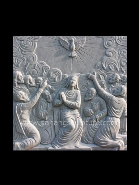 The Coming of the Holy Spirit Glorious Mysteries Rosary Stone Relief DSF-C89