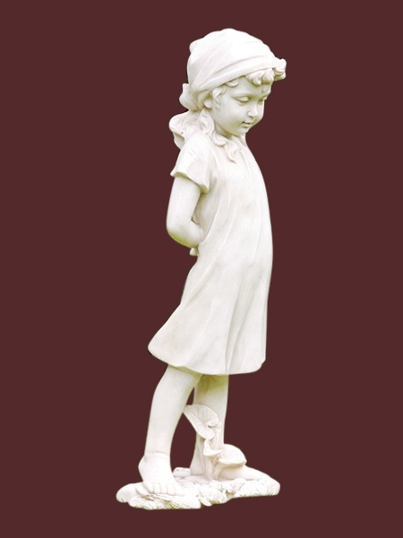 Shy Little Girl Garden Stone Statue DSF-EB60