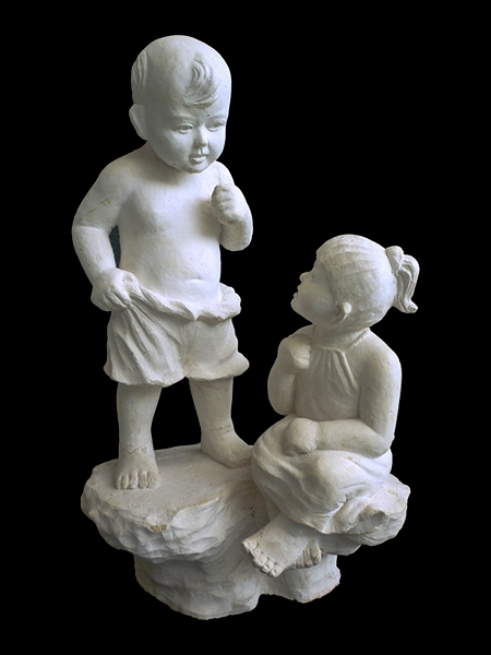 Little Boy and Girl Garden Stone Statue DSF-EB14