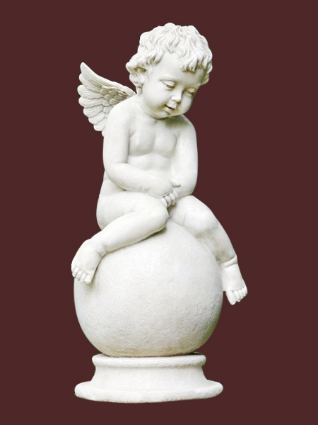 Child Angel on Sphere Stone Statue  DSF-EB54