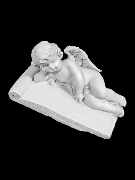 Baby Angel Reading Book Stone Statue DSF-EB77