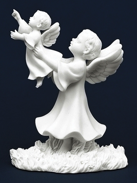 Flying Two Baby Angel Marble Statue DSF-EB57