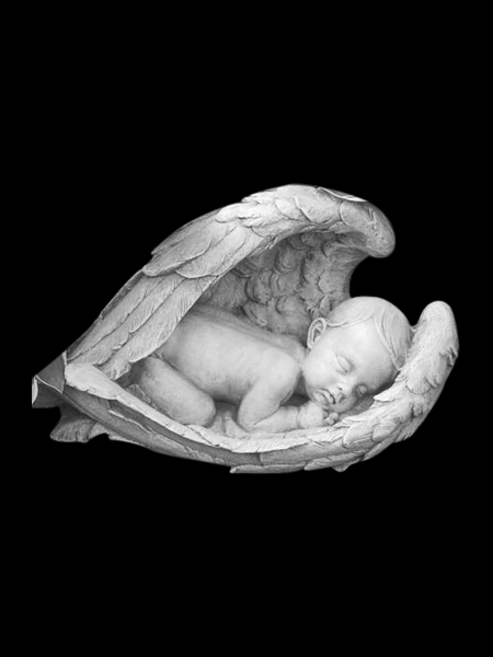 Baby Angel Sleeping in Wings Stone Statue DSF-EB72