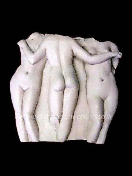 The Three Graces Greek Stone Relief
