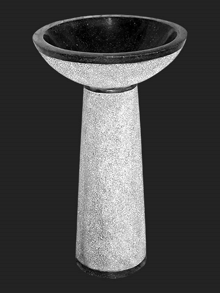 Pedestal Round Black Granite Sink DSF-B54