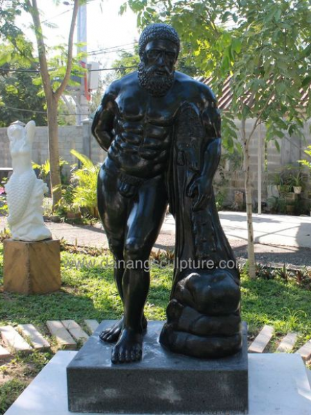 Farnese Hercules Black Granite Statue DSF-CD24b