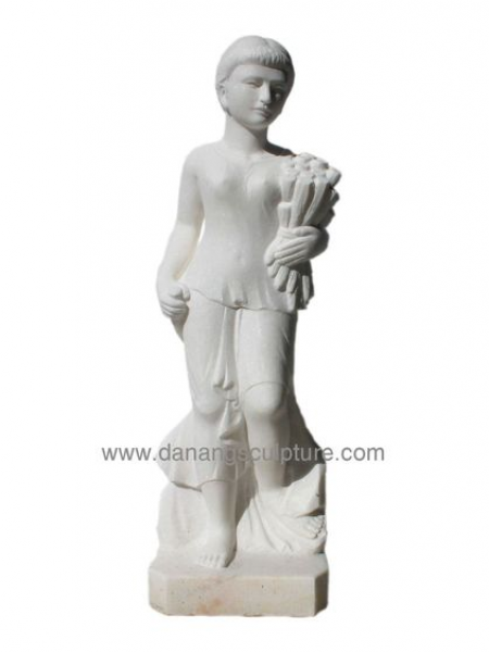 Garden Hand Carved Country Girl Stone Statue DSF-V97