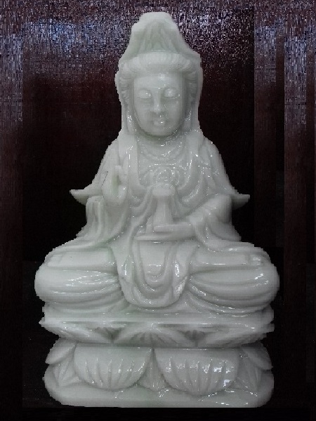 Small Sitting Guan Yin Buddha Marble Statue