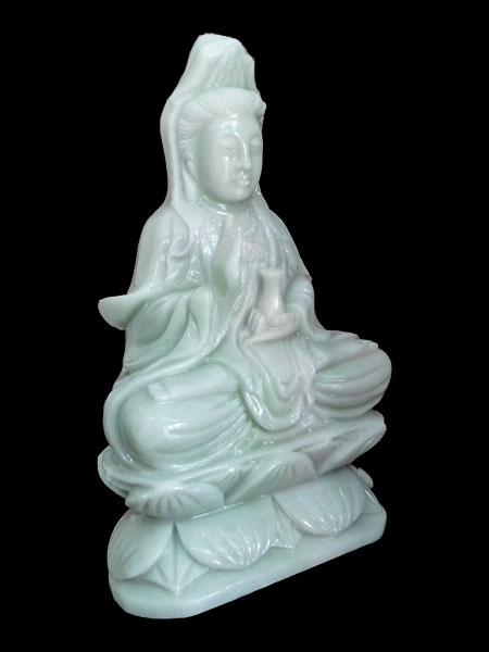 Small Sitting Guan Yin Buddha Marble Statue