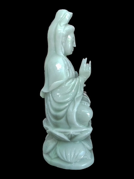 Small Sitting Guan Yin Buddha Marble Statue