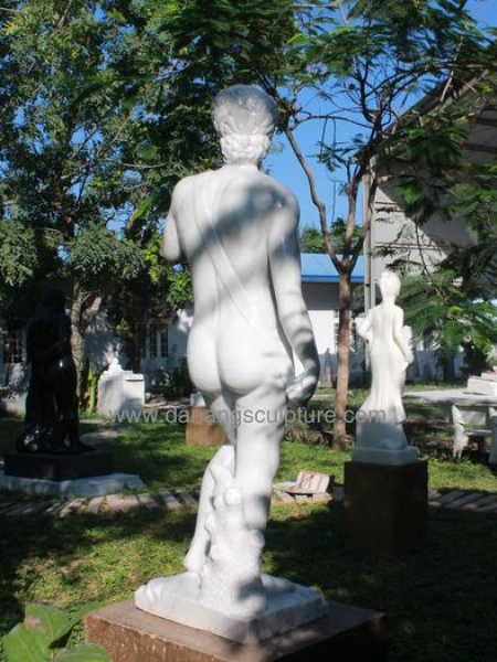 Famous David white marble statue