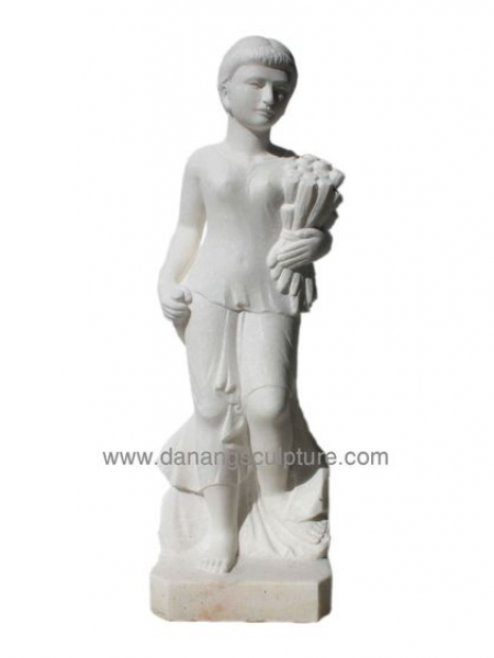 Garden standing girl statue