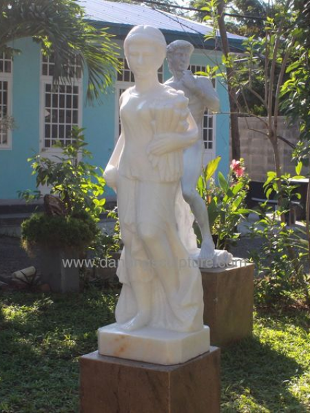 Girl garden marble statue